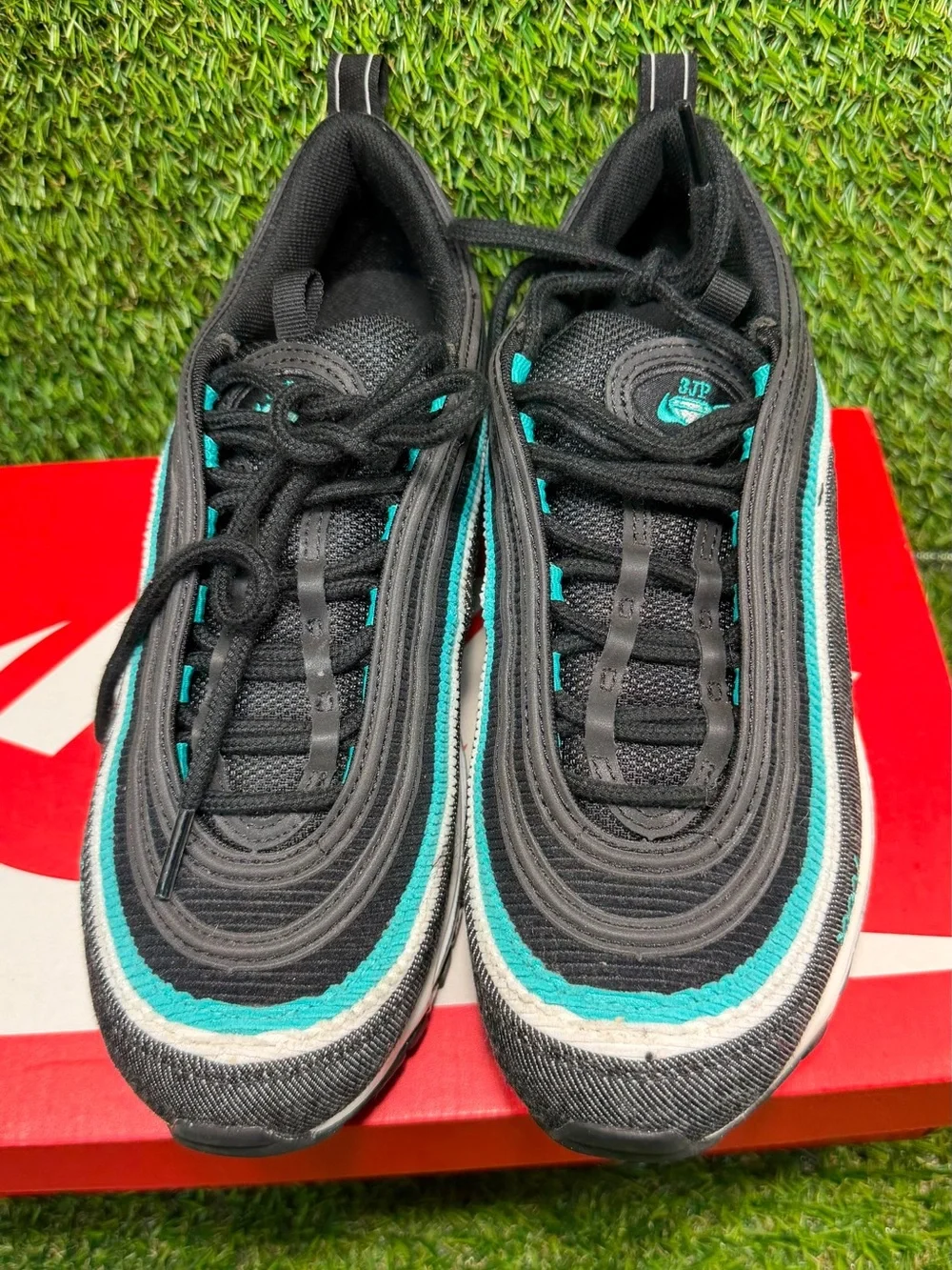 Nike Air Max 97 SE XXXV Sport Turbo Black Denim Teal Sneakers